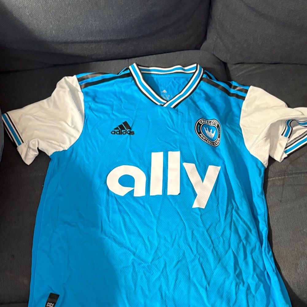 adidas Men's Sky Blue and White Jersey